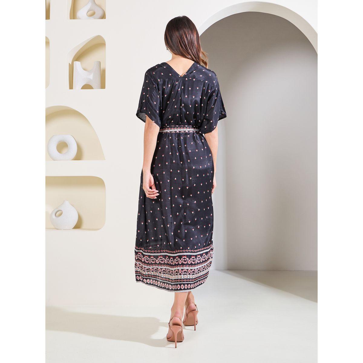 Styli Elevate Floral AOP Waist Tie Up Kaftan Midi Dress-women-clothing-dresses-image-5