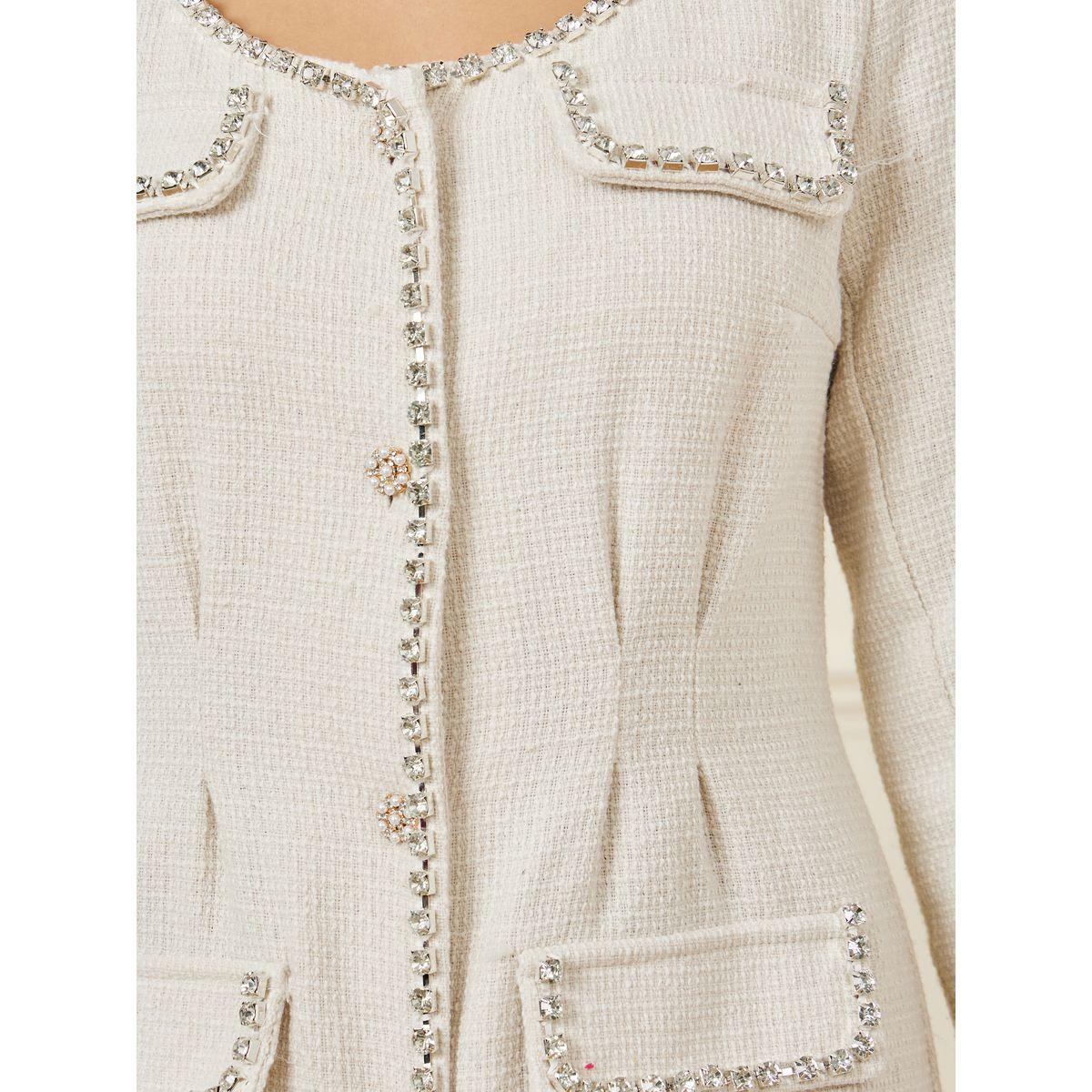 Styli Embellished Tweed Tailored Knee Length Dress-women-clothing-dresses-image-3