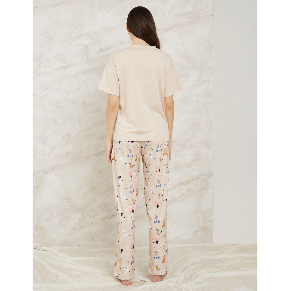 طقم بيجاما من ( بنطال + تيشيرت )-women-clothing-nightwear-pyjamas-longsets-image-5