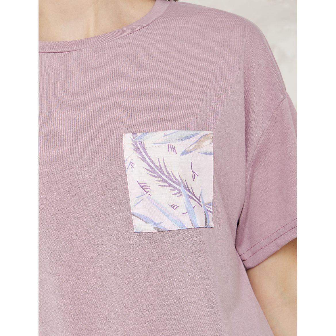 Styli Unwind Leafy Palm Pocket T-Shirt & Pyjama Set-women-clothing-nightwear-pyjamas-longsets-image-4