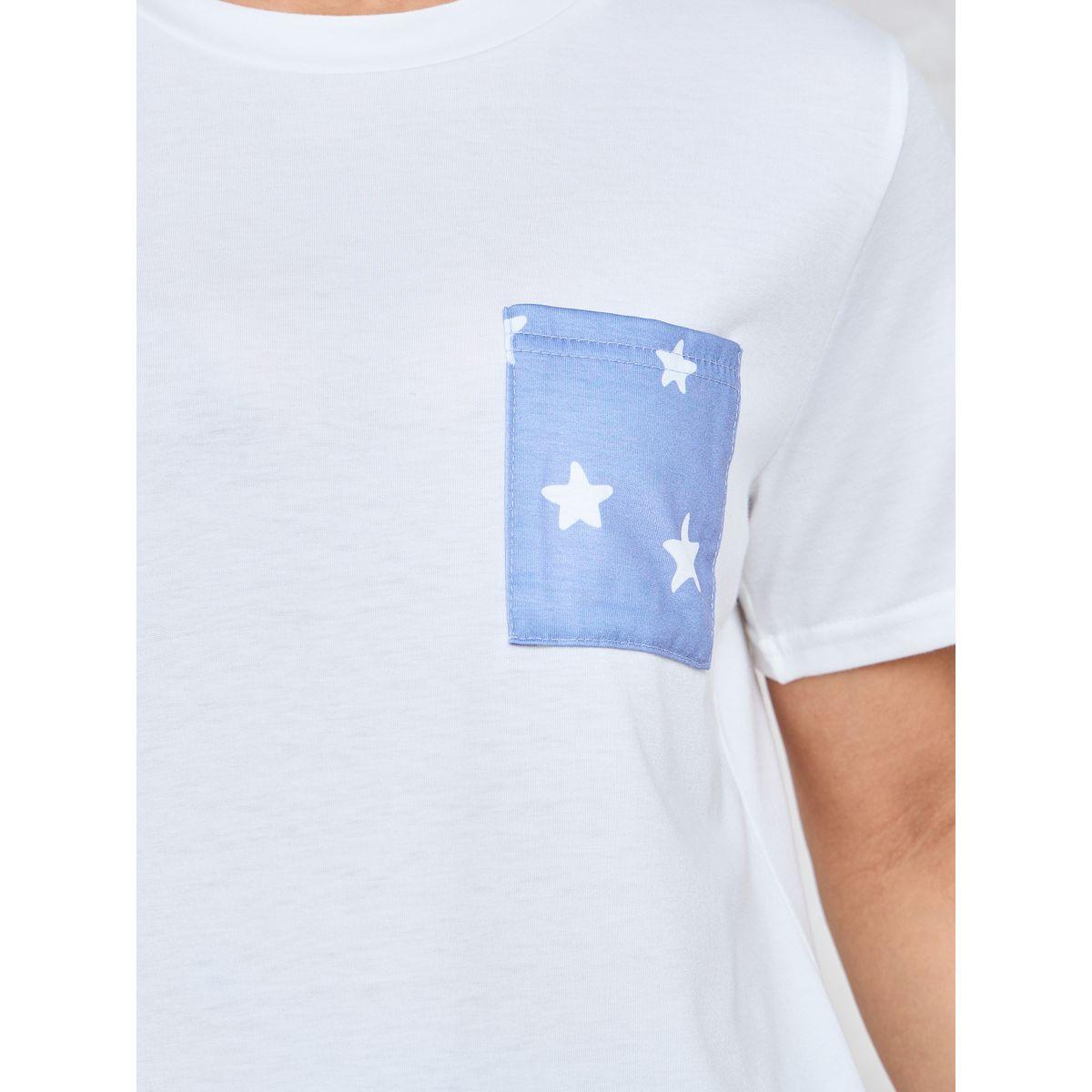 Styli Unwind Ditsy Star Print Pocket T-Shirt & Pyjama Set-women-clothing-nightwear-pyjamas-longsets-image-4