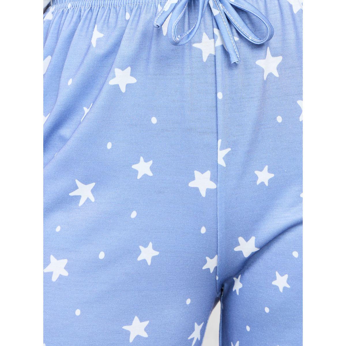 Styli Unwind Ditsy Star Print Pocket T-Shirt & Pyjama Set-women-clothing-nightwear-pyjamas-longsets-image-7