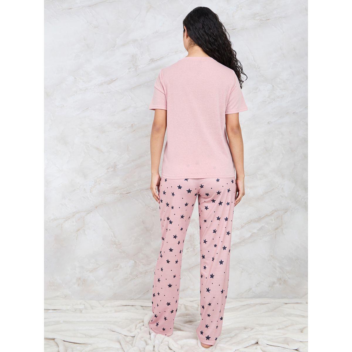 طقم بيجاما من ( تيشيرت + بنطال )-women-clothing-nightwear-pyjamas-longsets-image-4