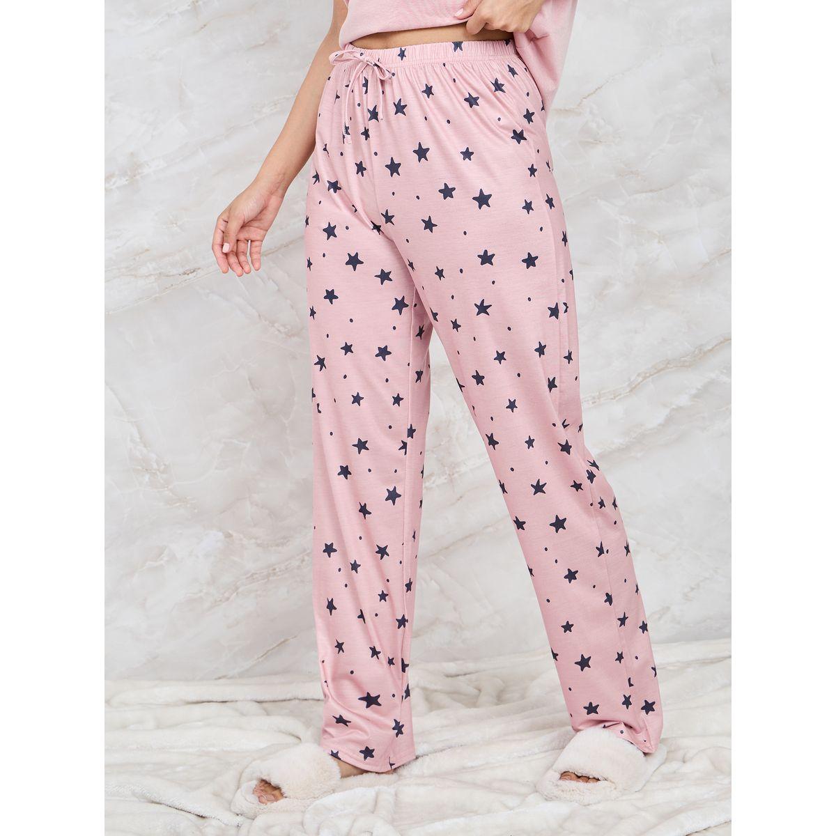 Styli Unwind Ditsy Star Print Pocket T-Shirt & Pyjama Set-women-clothing-nightwear-pyjamas-longsets-image-6