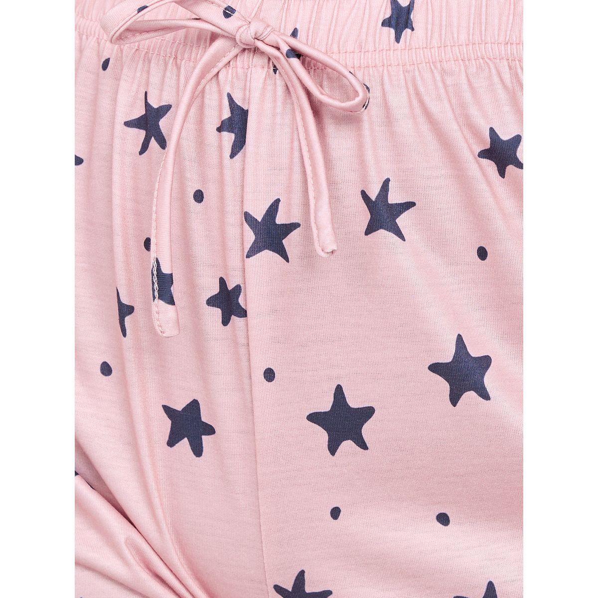 Styli Unwind Ditsy Star Print Pocket T-Shirt & Pyjama Set-women-clothing-nightwear-pyjamas-longsets-image-7