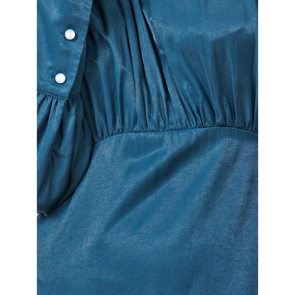 فستان طويل بكسرات واكمام مكبلة-women-clothing-dresses-image-3