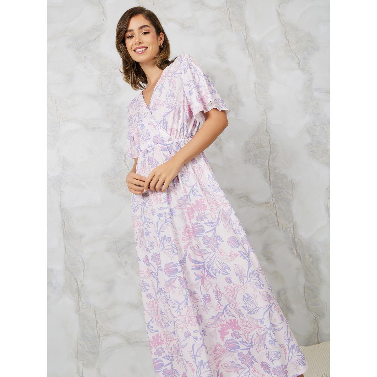 Styli Unwind Floral Print Wrap Over Nightdress-women-clothing-nightwear-nighties-image-2