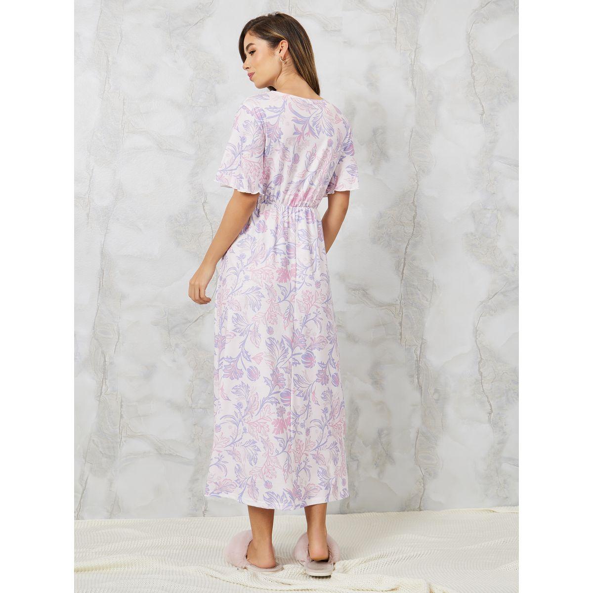 Styli Unwind Floral Print Wrap Over Nightdress-women-clothing-nightwear-nighties-image-4