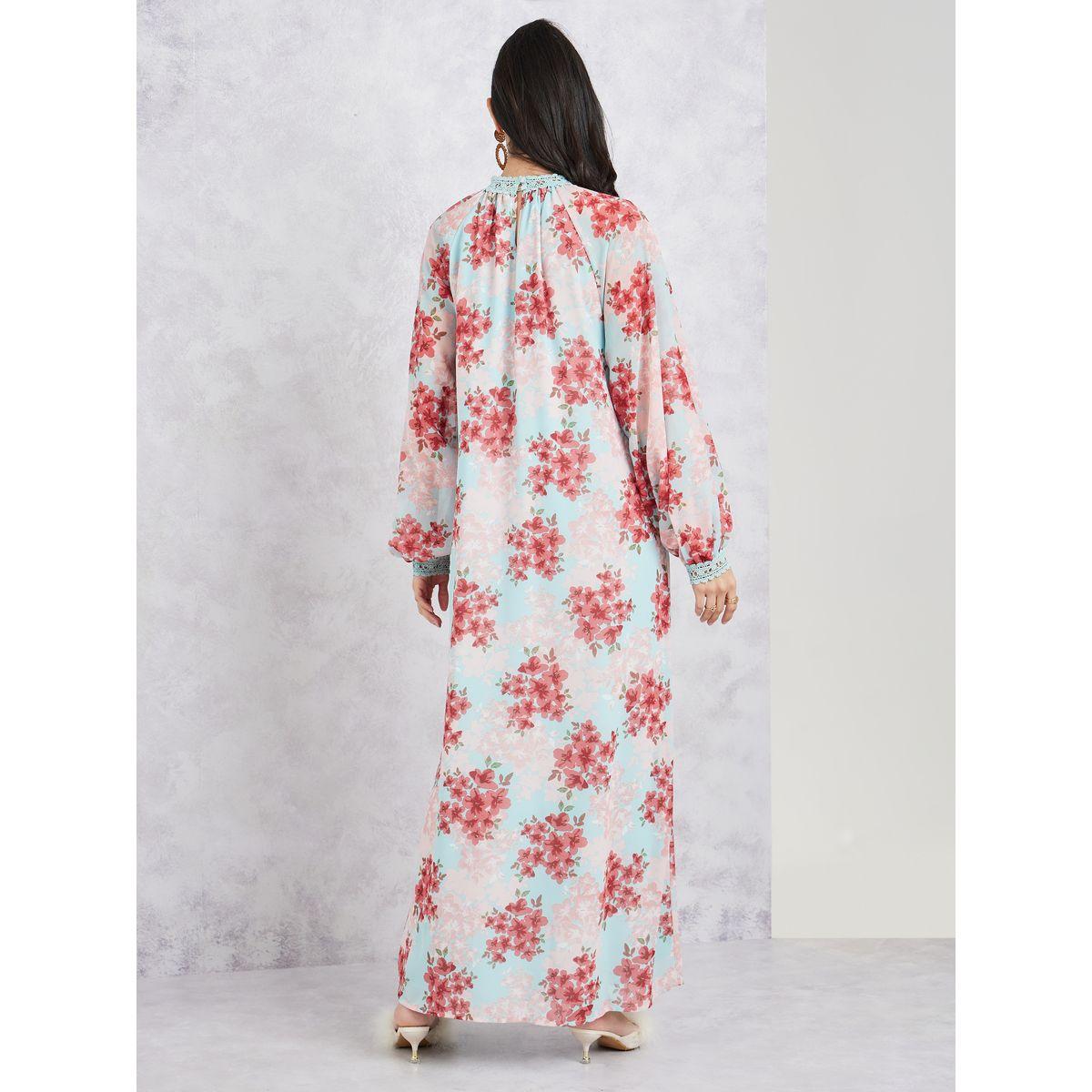 Styli Lace Detail Floral Print Shift Maxi Dress-women-clothing-dresses-image-4