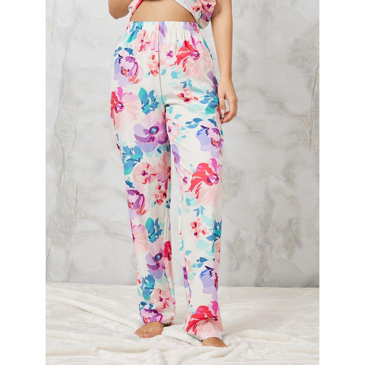 Styli Unwind Watercolor Floral Print Shirt & Pyjama Set-women-clothing-nightwear-pyjamas-longsets-image-4