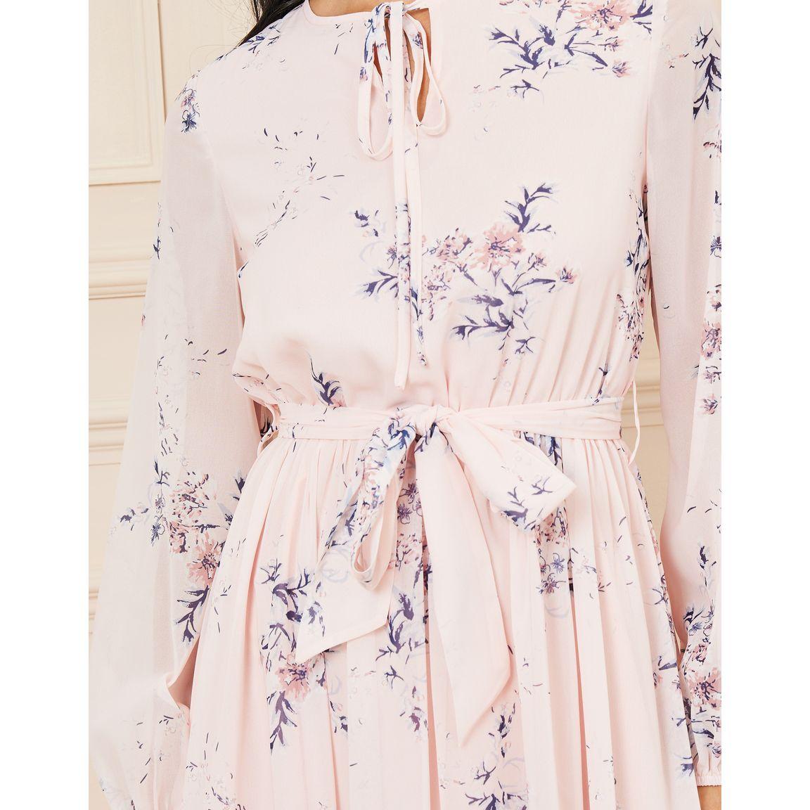 Styli Floral AOP A-Line Maxi Dress with Self Tie Up-women-clothing-dresses-image-3