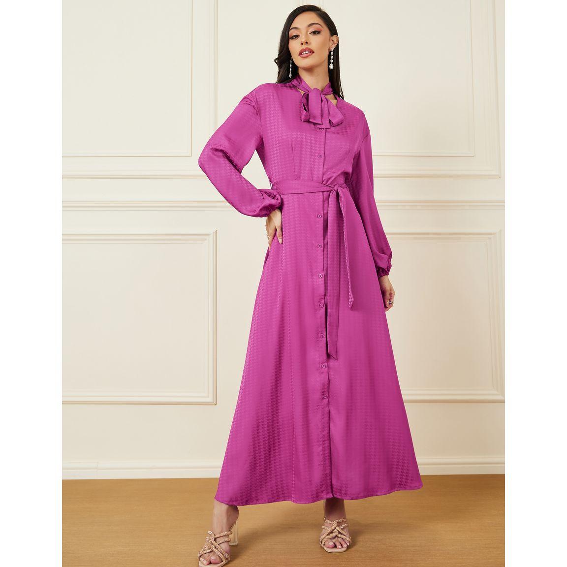 فستان طويل بنمط مربعات-women-clothing-dresses-image-1