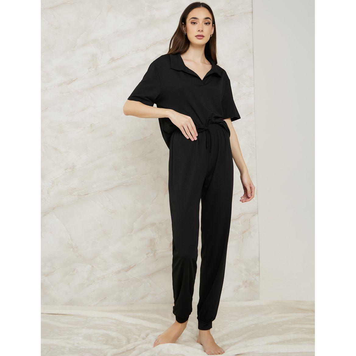 Styli Unwind V Neck Collared Shirt & Cuff Pyjama Set-women-clothing-nightwear-pyjamas-longsets-image-1