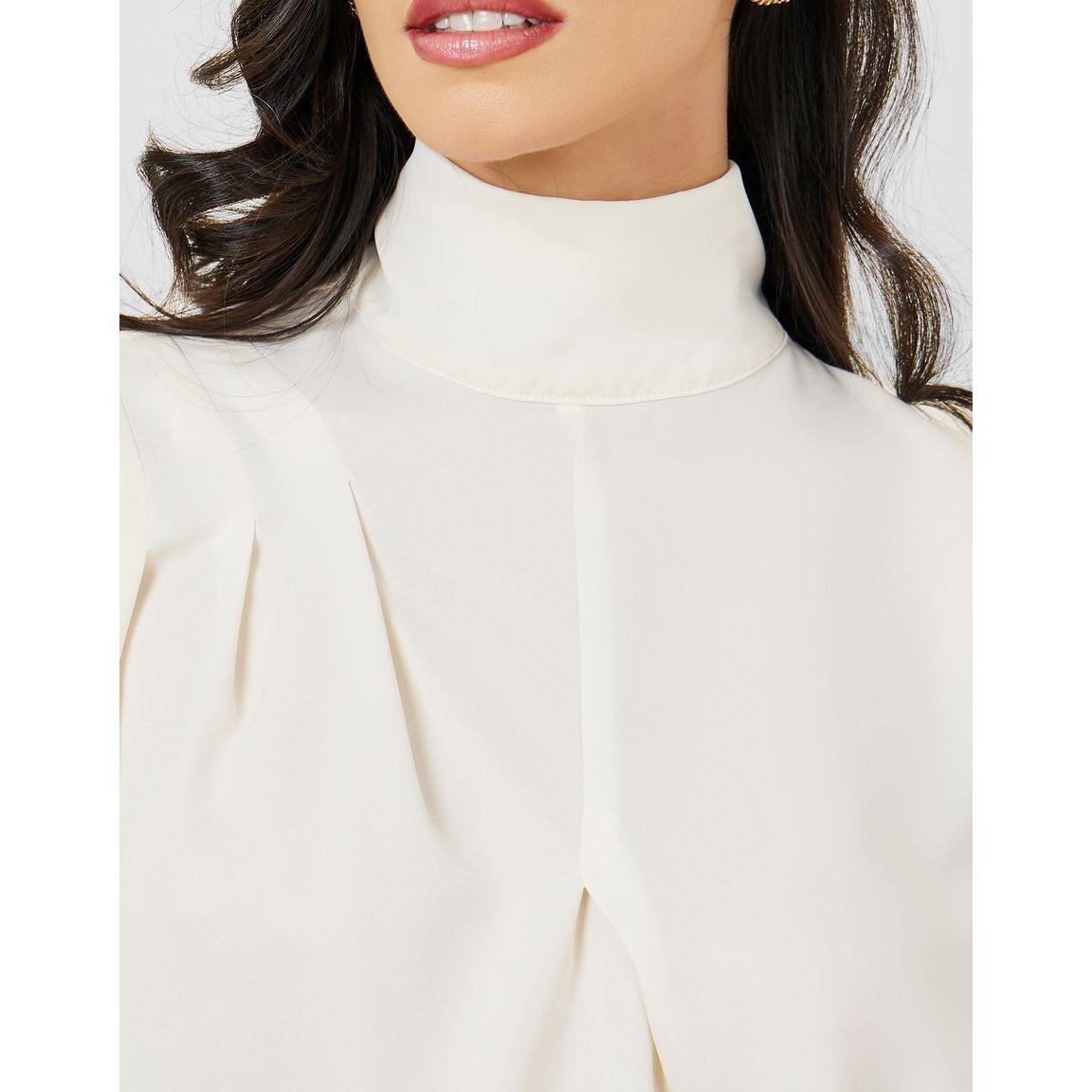 Styli Solid High Neck Blouse with Fold Pleats-women-clothing-shirtsandblouses-blouses-image-3
