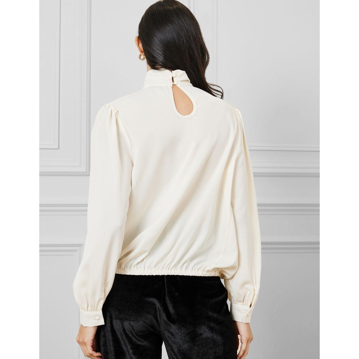 Styli Solid High Neck Blouse with Fold Pleats-women-clothing-shirtsandblouses-blouses-image-4