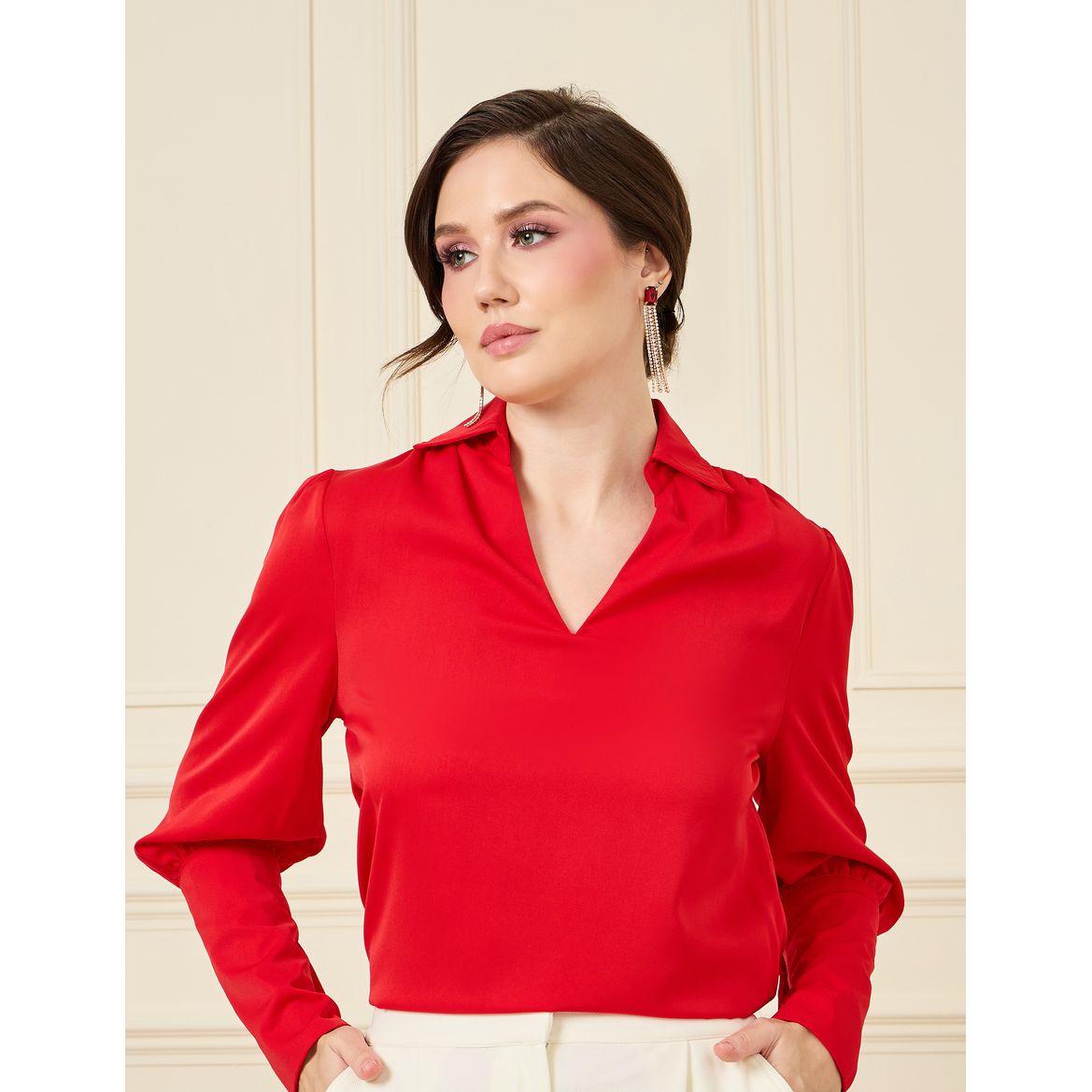 Styli V Neck Regular Fit Blouse-women-clothing-shirtsandblouses-blouses-image-1