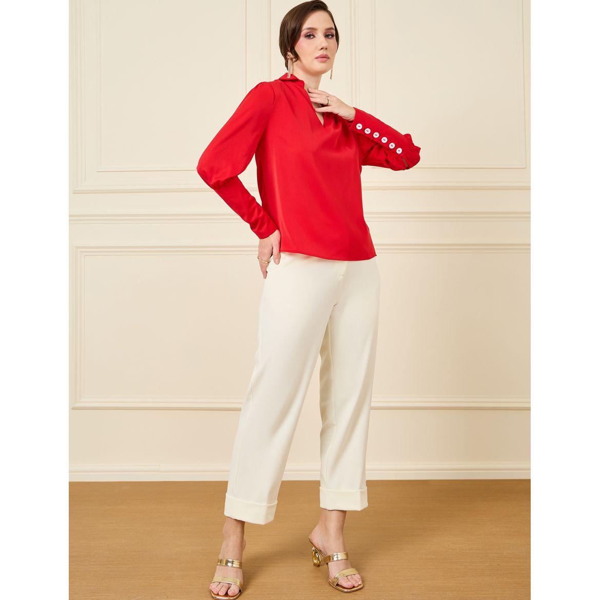 بلوزة كاجوال بقصة عادية-women-clothing-shirtsandblouses-blouses-image-3