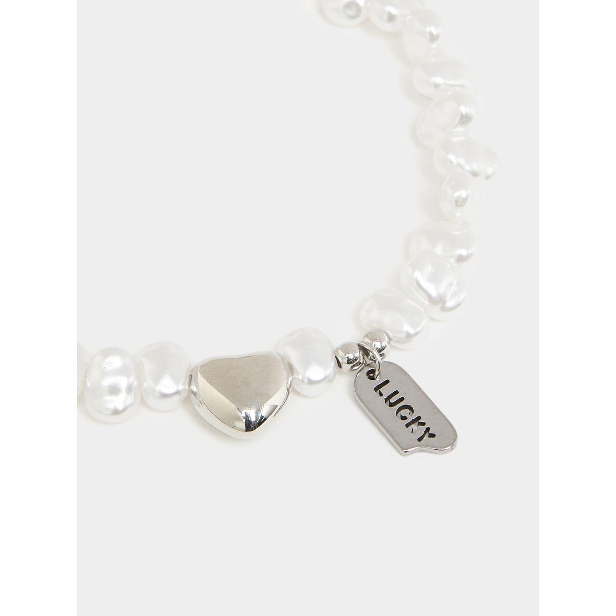 Styli Heart Charm Faux Pearl Bracelet-women-watchesandjewellery-jewellery-banglesandbracelets-image-2