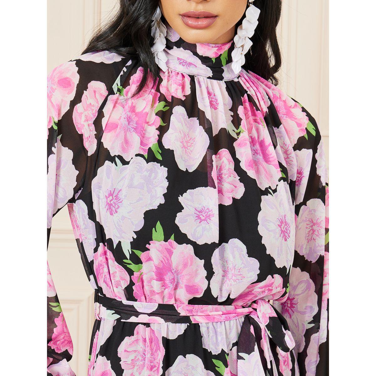 فستان طويل مطبع بزهور مع ياقة عالية-women-clothing-dresses-image-3