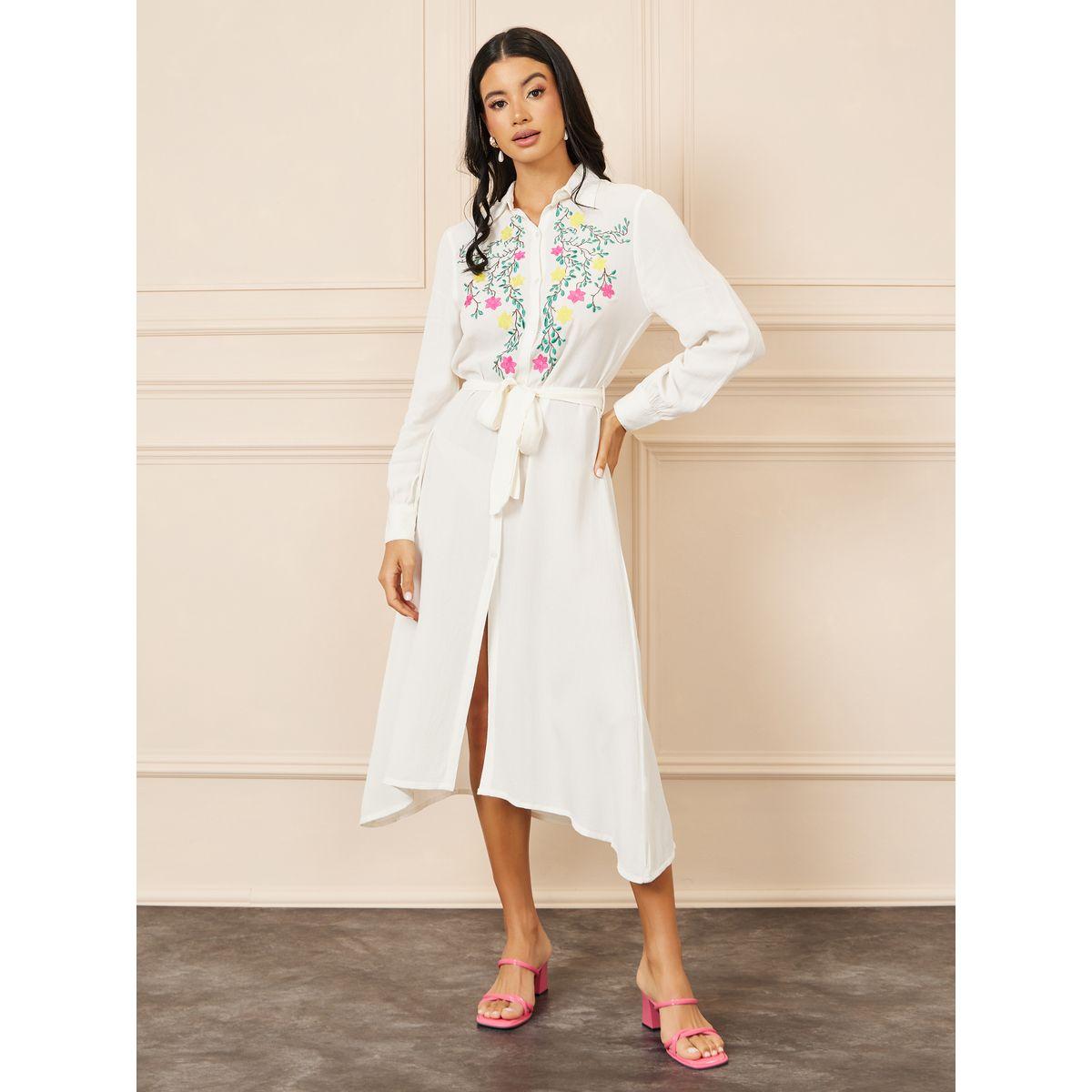 فستان ميدي بتفاصيل مُطرّزة مع اربطة-women-clothing-dresses-image-1
