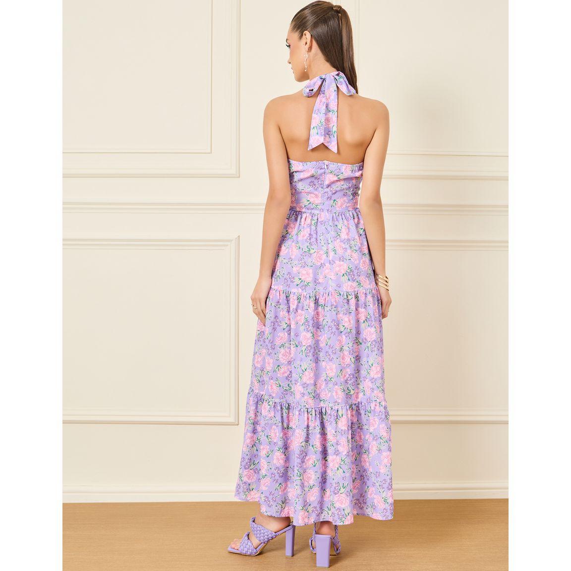 فستان طويل بكسرات وياقة هولتر-women-clothing-dresses-image-4