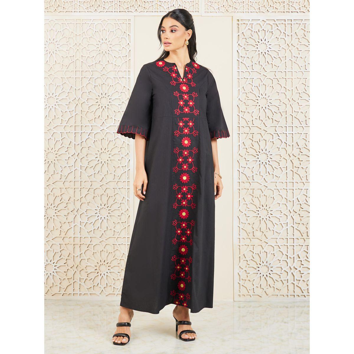فستان طويل بتفاصيل مُطرّزة-women-clothing-dresses-image-1