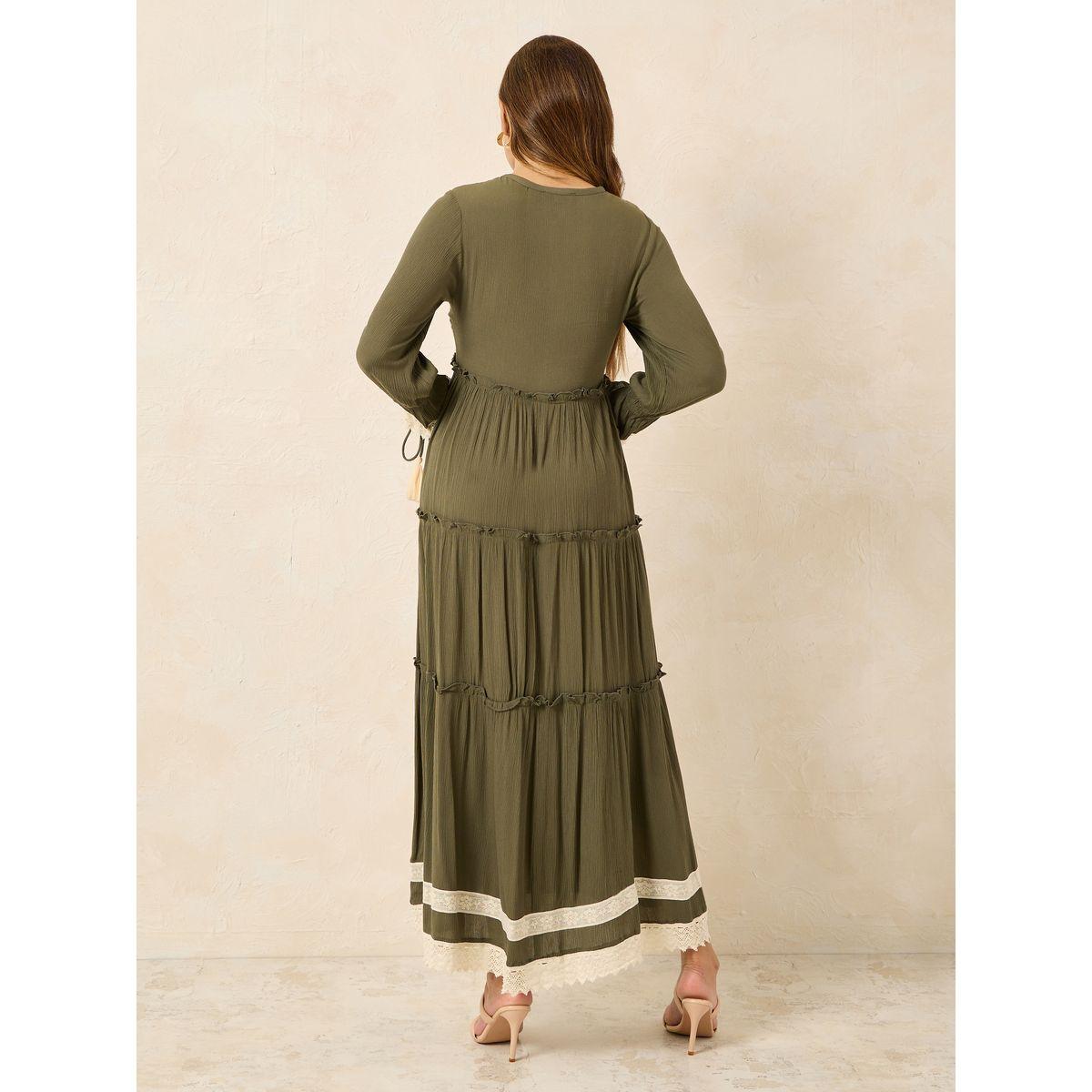 فستان ميدي بكسرات مع تفاصيل كشكش-women-clothing-dresses-image-4