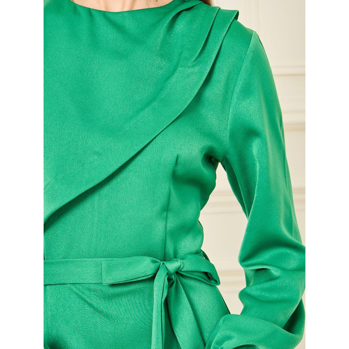 Styli Fold Pleat Detail Self Tie Up A-Line Midi Dress-women-clothing-dresses-image-3