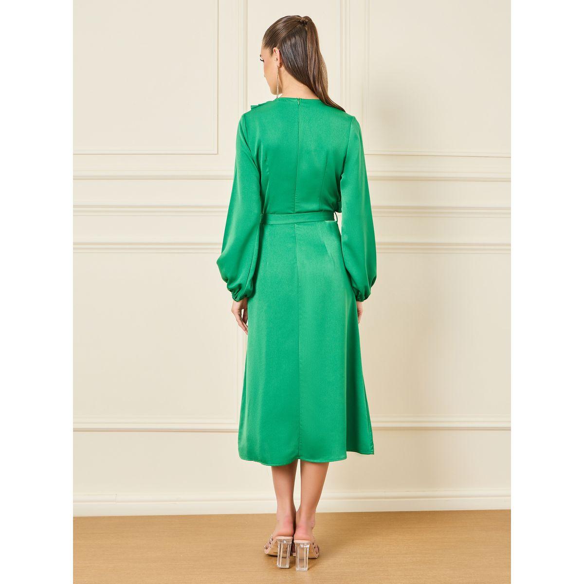 فستان ميدي بحافة واسعة ورباط خصر-women-clothing-dresses-image-4