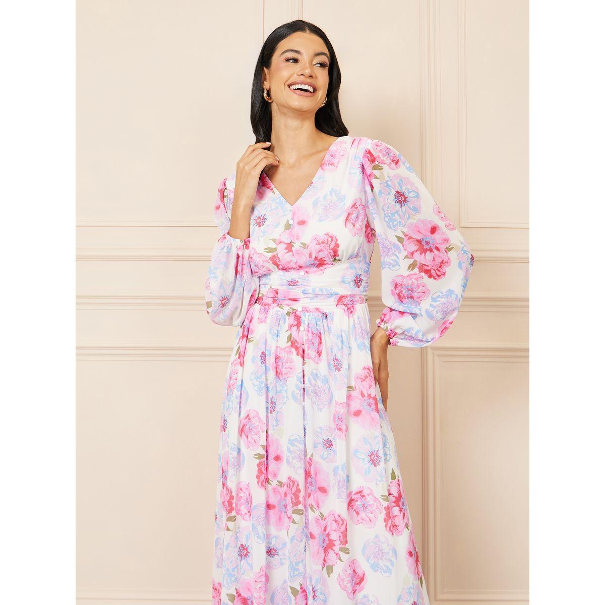 فستان طويل بطبعة زهور مع ازرار-women-clothing-dresses-image-2