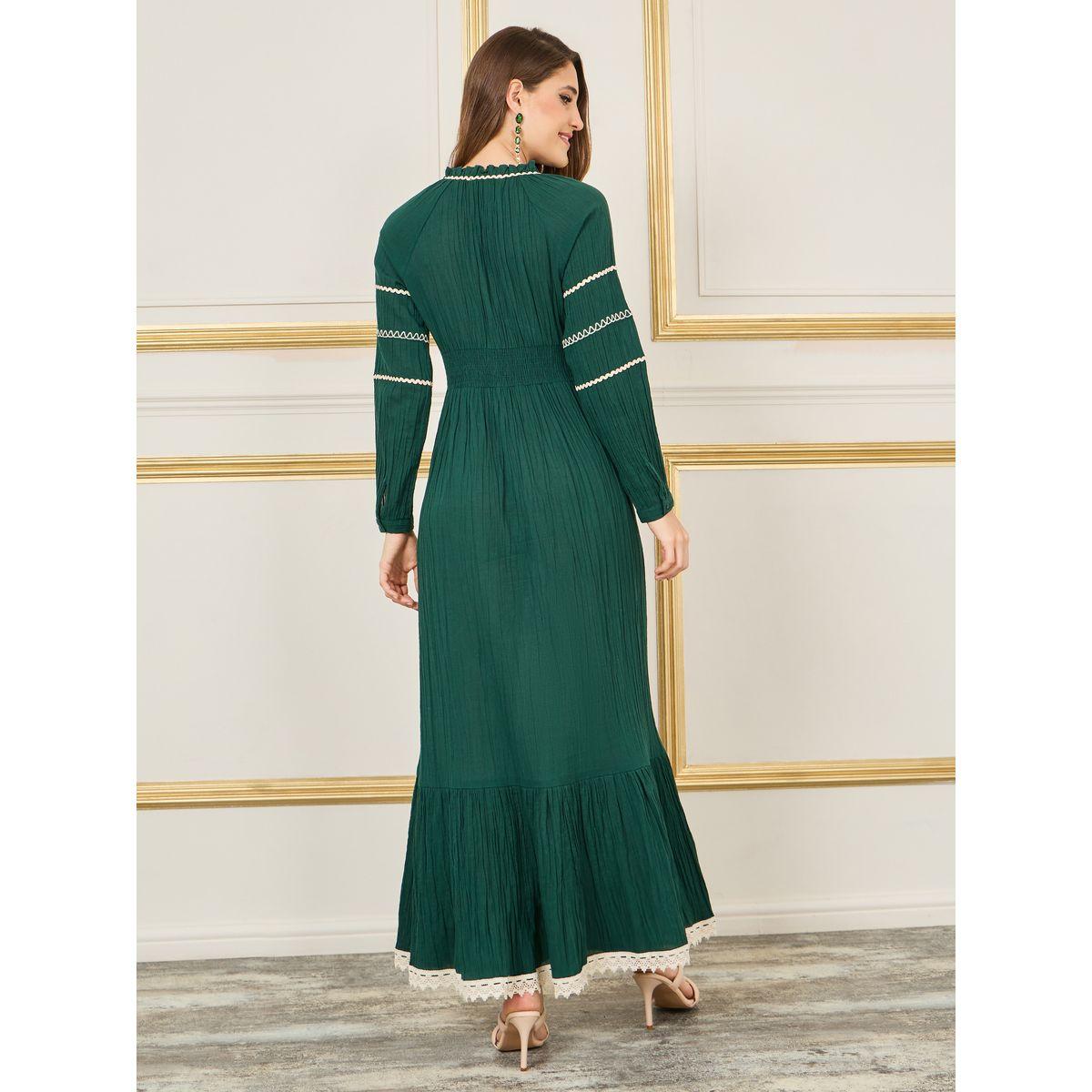 فستان طويل بتفاصيل مُطرّزة واكمام طويلة-women-clothing-dresses-image-4