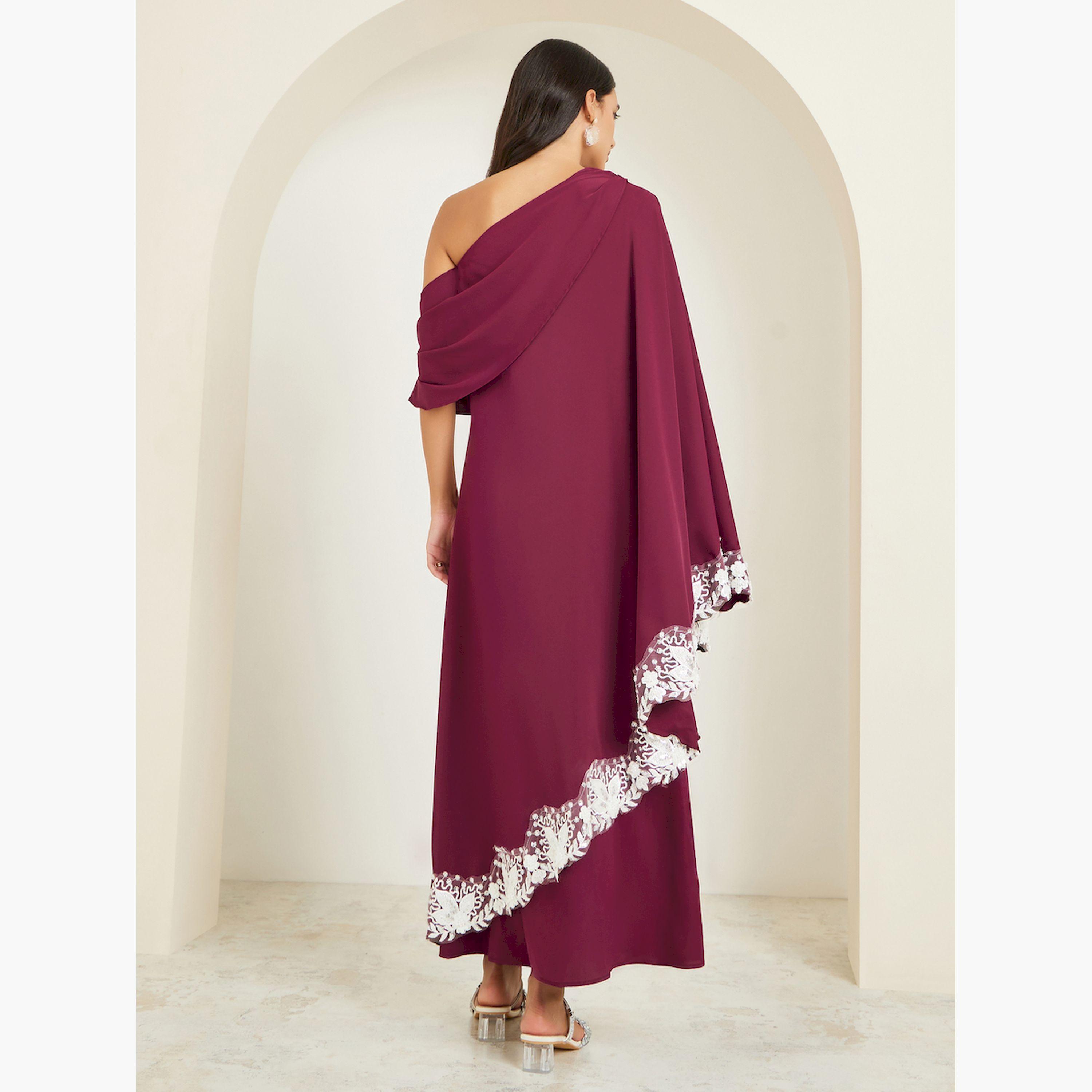 فستان طويل بكتف واحد وتفاصيل دانتيل-women-clothing-dresses-image-6