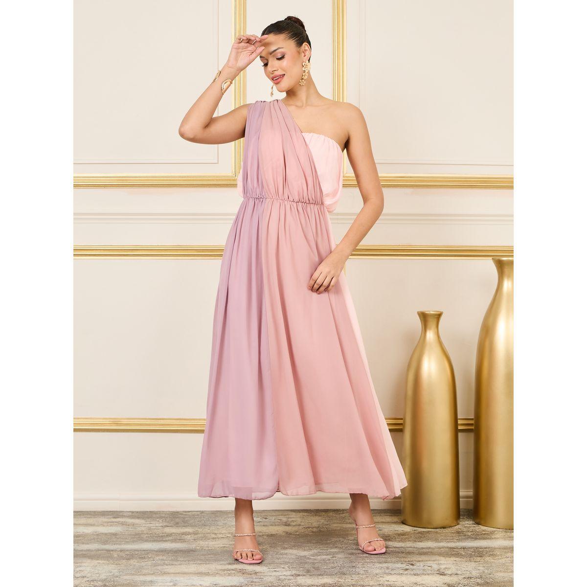 فستان طويل بكتف واحد مع كسرات-women-clothing-dresses-image-1