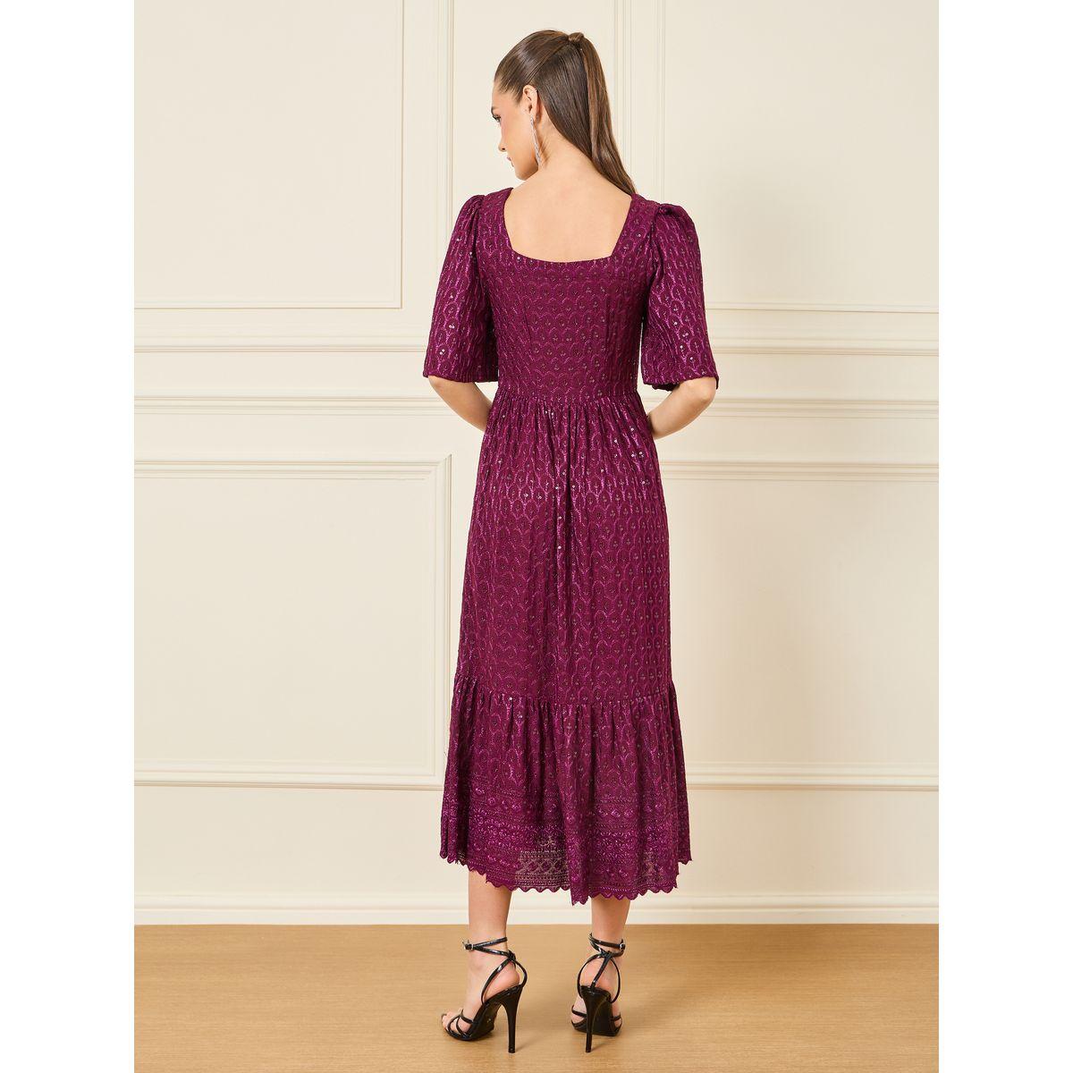 فستان ميدي بحافة واسعة ومزين بالترتر-women-clothing-dresses-image-4
