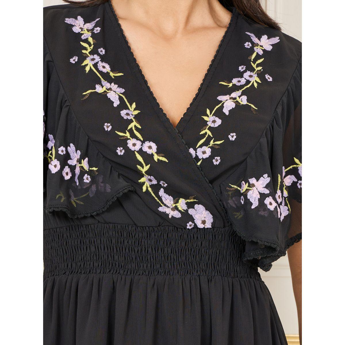 Styli Embroidered Cape Sleeves Aline Midi Dress-women-clothing-dresses-image-3