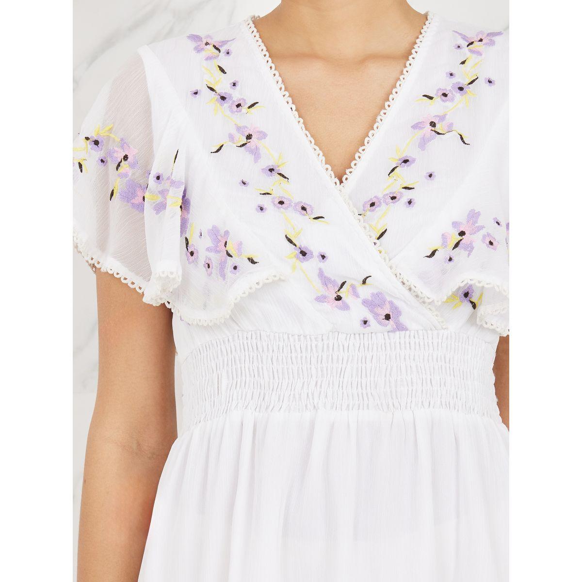 فستان ميدي بتفاصيل مُطرّزة واكمام كيب-women-clothing-dresses-image-3