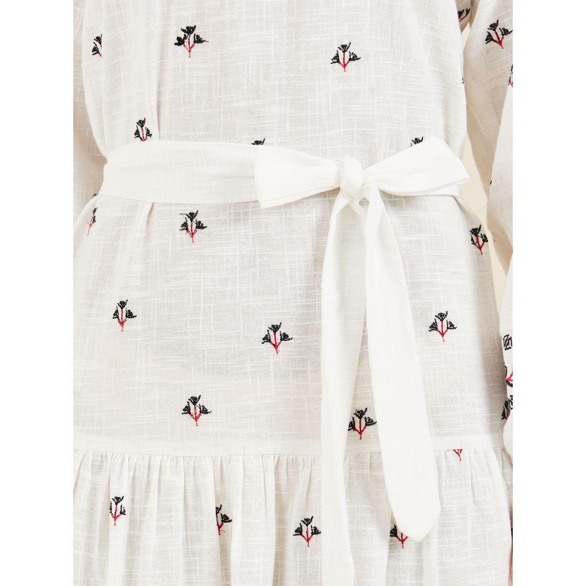 Styli Embroidered Self Tie Up Tiered Midi Dress-women-clothing-dresses-image-3