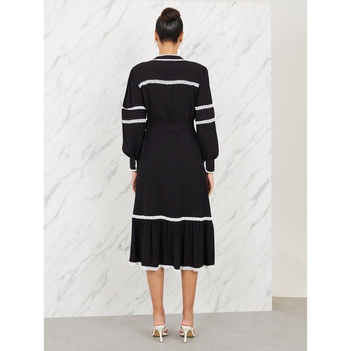 فستان ميدي بتفاصيل مُطرّزة ودانتيل مع اربطة-women-clothing-dresses-image-4