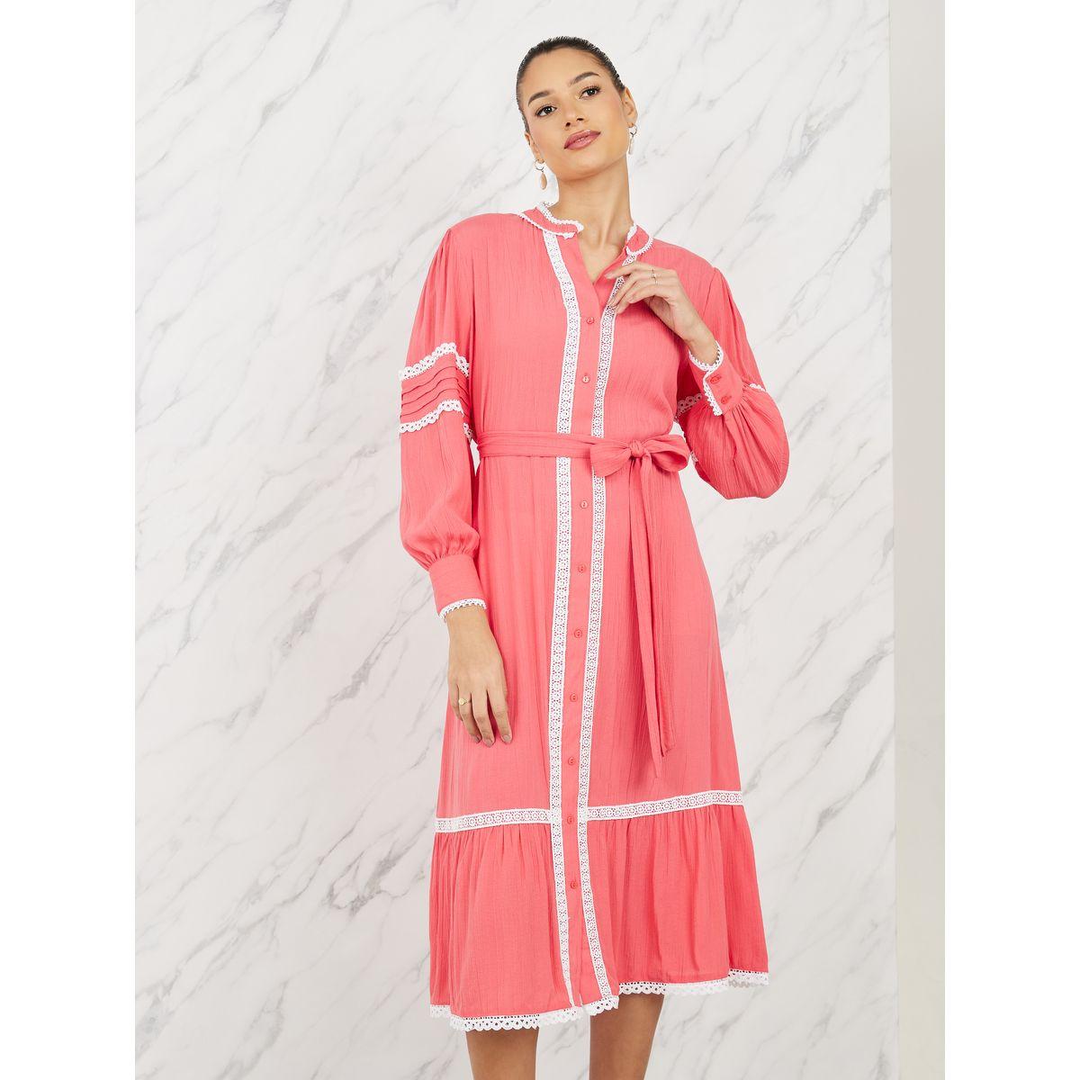فستان ميدي بتفاصيل دانتيل واربطة-women-clothing-dresses-image-2