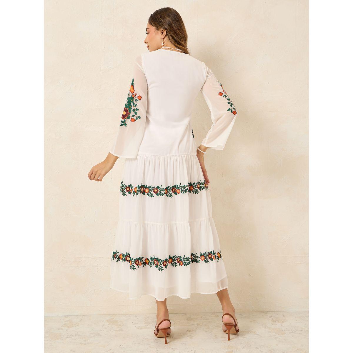Styli Embroidered V Neck Tiered Midi Dress-women-clothing-dresses-image-4