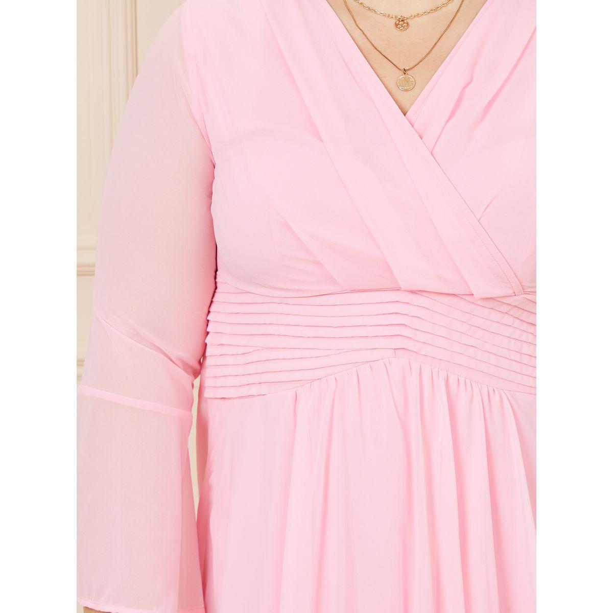 فستان ميدي بنمط لف وكسرات-women-clothing-dresses-image-3