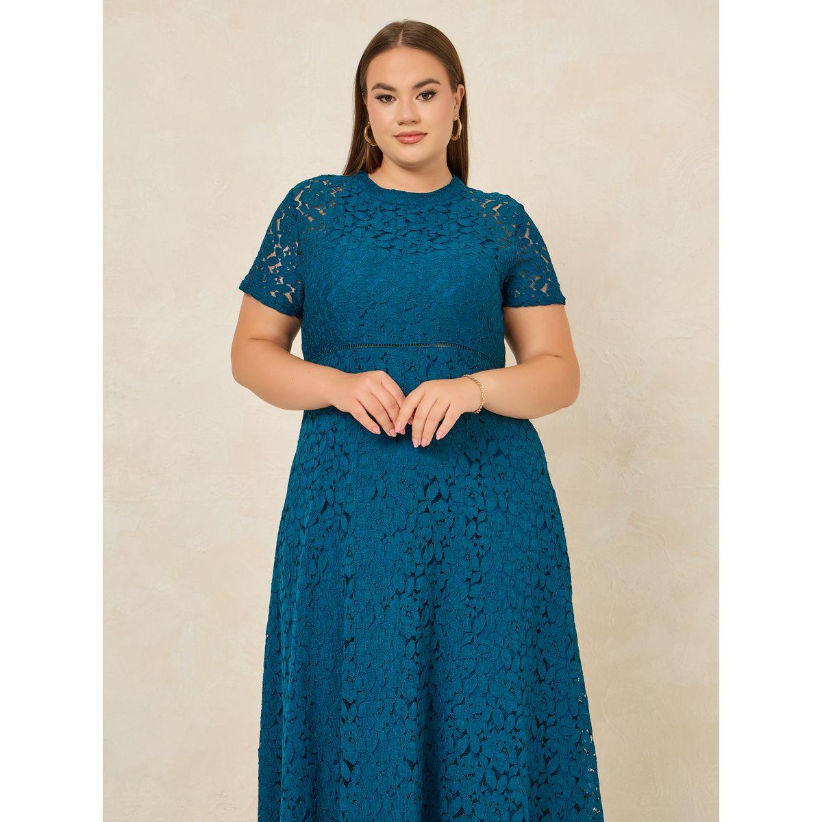 فستان ميدي بمقاس كبير وتفاصيل دانتيل-women-clothing-dresses-image-2