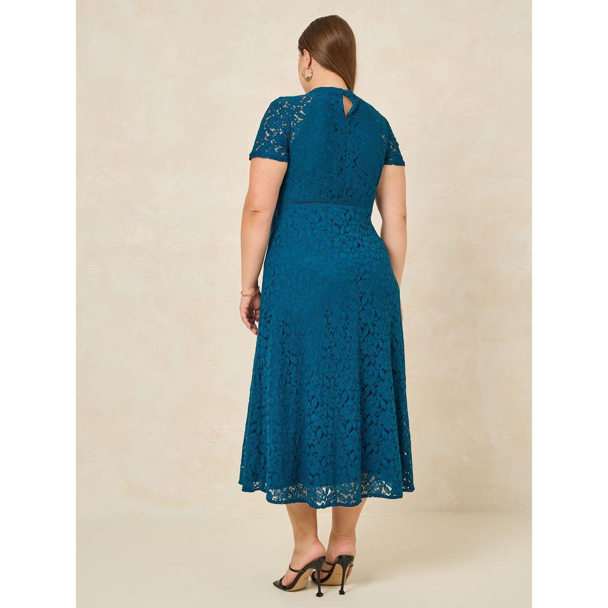 Styli Plus Lace Insert A-Line Midi Dress-women-clothing-dresses-image-4