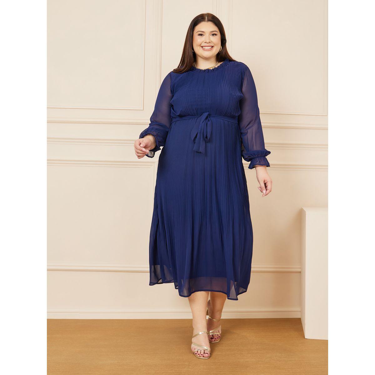 فستان ميدي مزين بكسرات-women-clothing-dresses-image-1