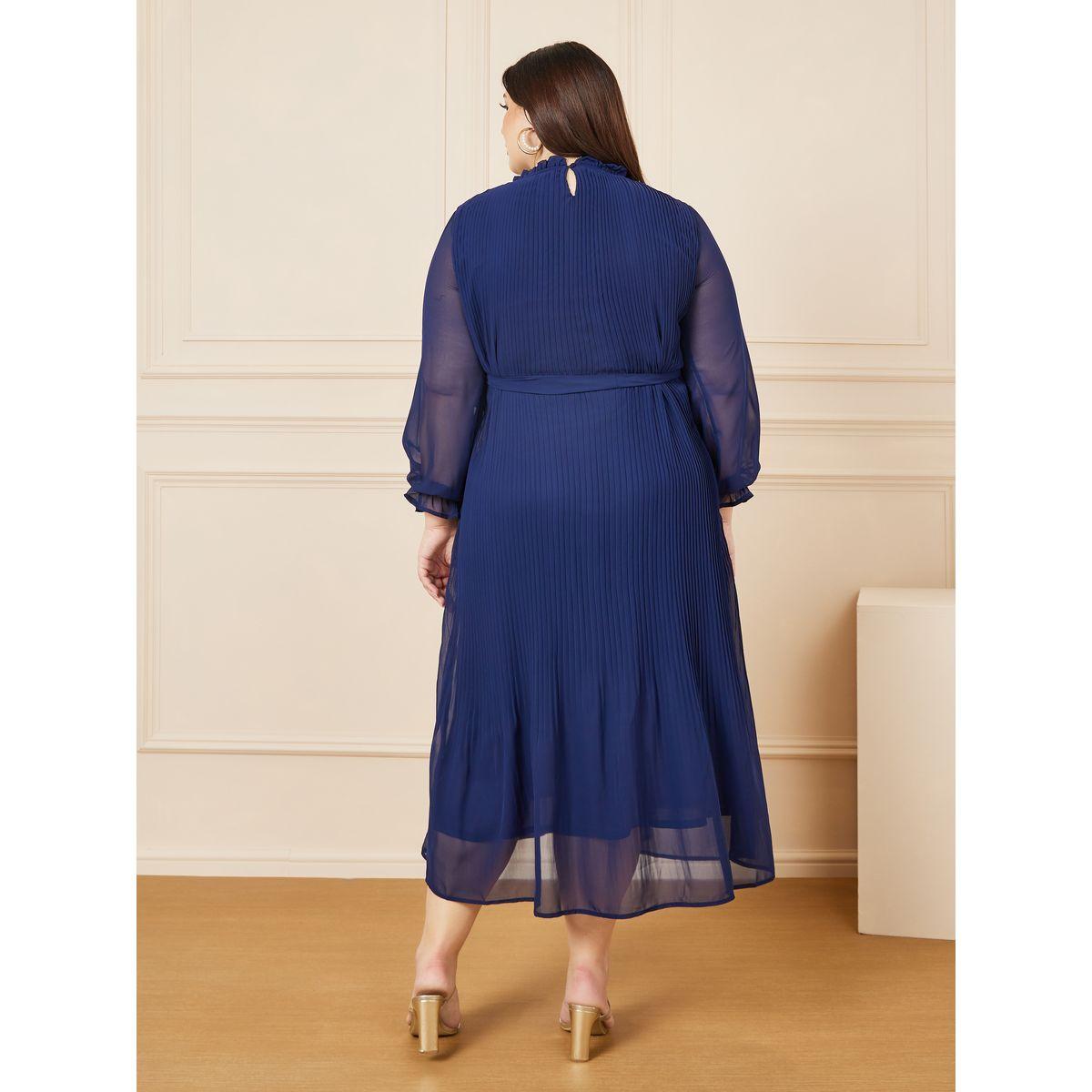 فستان ميدي مزين بكسرات-women-clothing-dresses-image-4