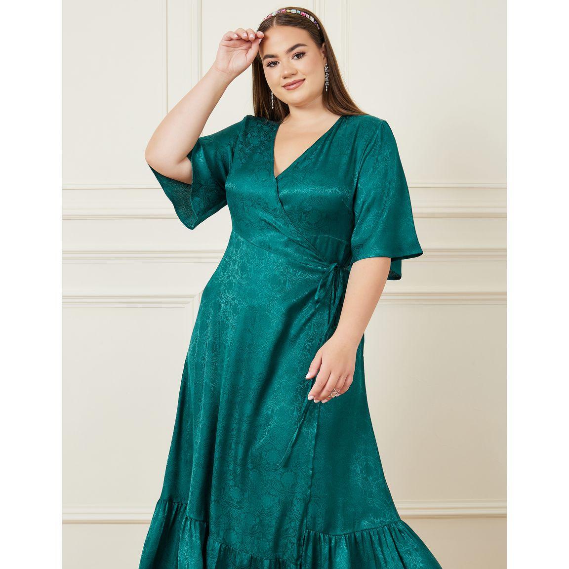 Styli Plus Jacquard Print A-Line Wrap Maxi Dress-women-clothing-dresses-image-2