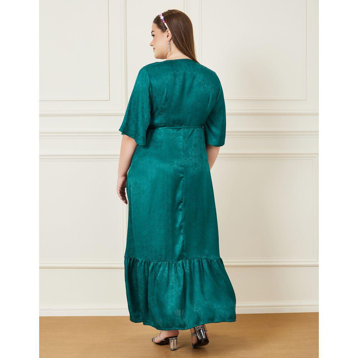 Styli Plus Jacquard Print A-Line Wrap Maxi Dress-women-clothing-dresses-image-4