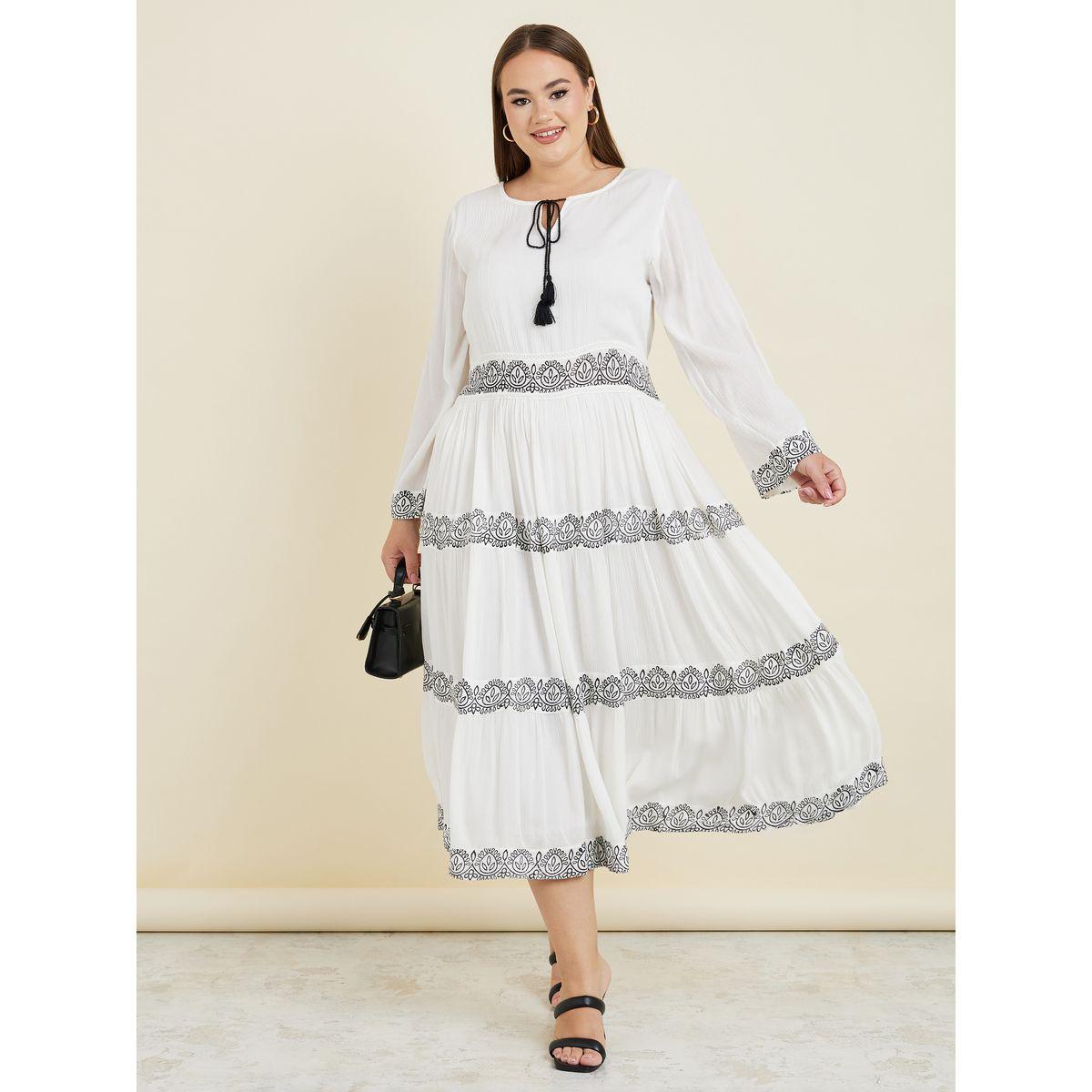 فستان ميدي بتفاصيل مُطرّزة مع اكمام طويلة-women-clothing-dresses-image-1