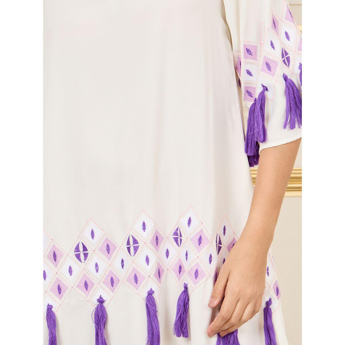 Styli Embroidered Tassel Detail A-Line Maxi Dress-women-clothing-dresses-image-3
