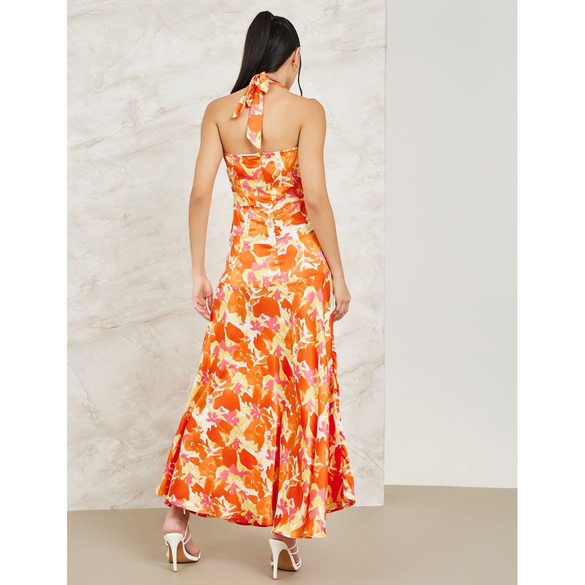 Styli Floral Print Halter Neck A-Line Maxi Dress-women-clothing-dresses-image-4